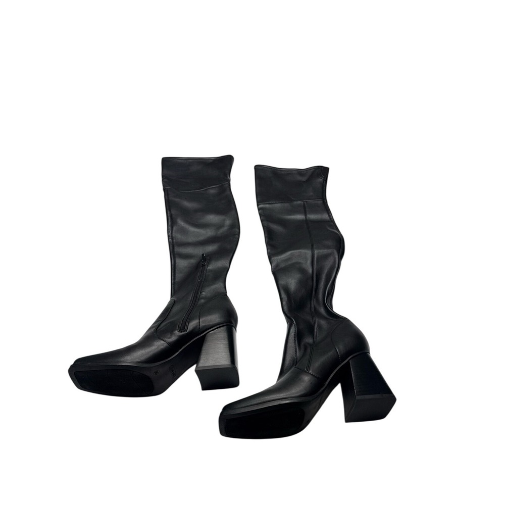 Nine West Black Over The Knee Tall Block Heel Boots Women's Size 9 M Side Zip